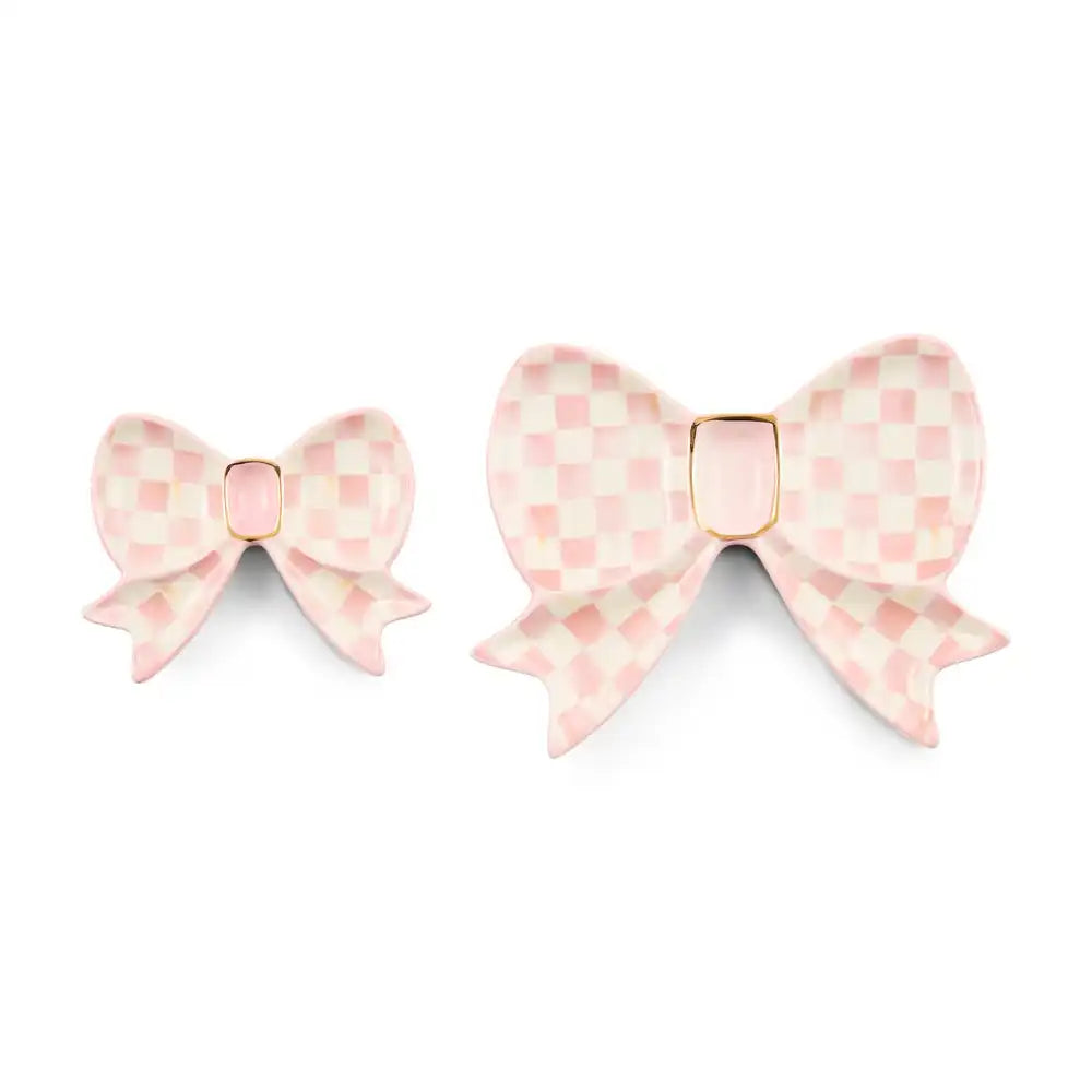 Rosy Check Bow Trinket Dishes, Set of 2 Main image