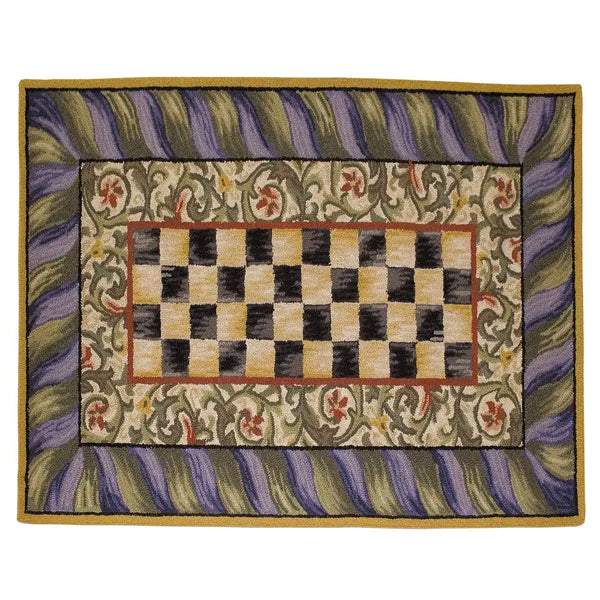 Courtly Check Purple & Green 5' Octagon Rug