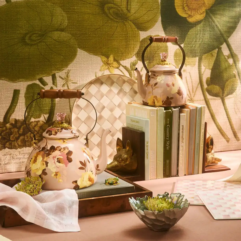 Rosy English Garden 2 Quart Tea Kettle
