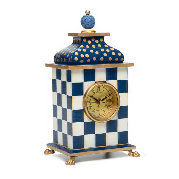 Emerald Check Desk Clock