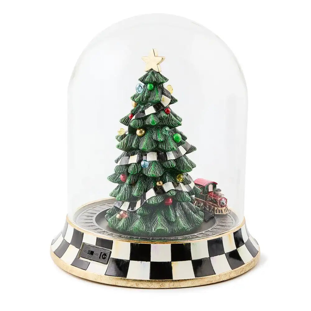 Christmas Tree Train Music Box Cloche