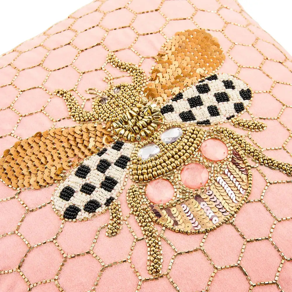 Queen Bee Pink Throw Pillow