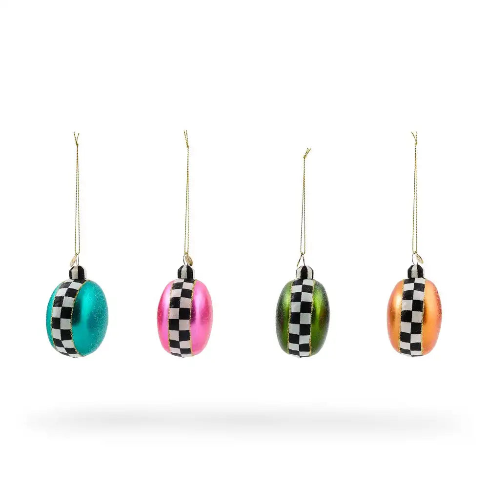 Confetti Macaroon Glass Ornaments, Set of 4