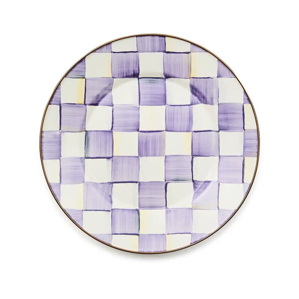 Violet Check Dinner Plate