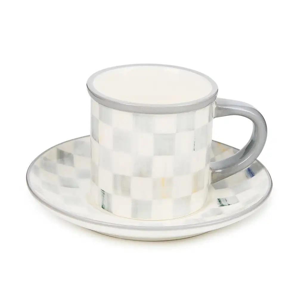 Sterling Check Espresso Cup & Saucer, Set of 2 Secondary image