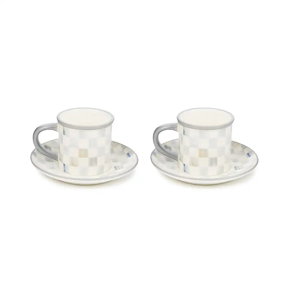 Sterling Check Espresso Cup & Saucer, Set of 2 Main image