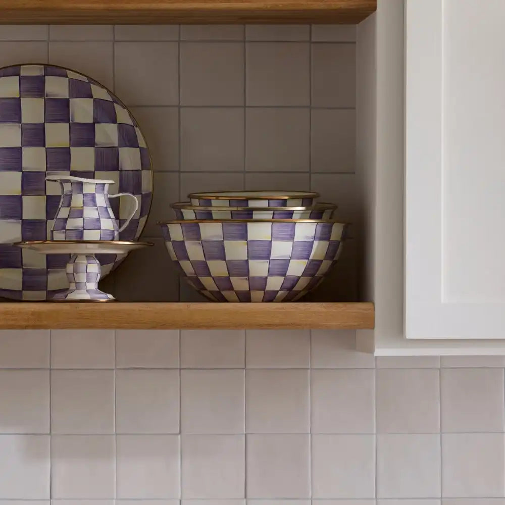 Violet Check Extra Large Everyday Bowl