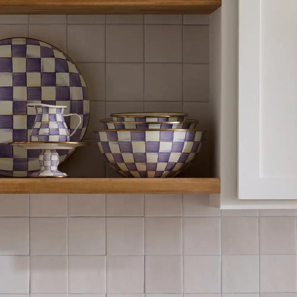 Violet Check Extra Large Everyday Bowl