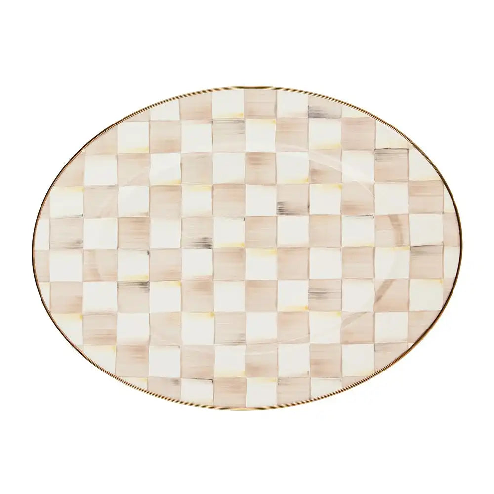Sky Check Medium Oval Platter