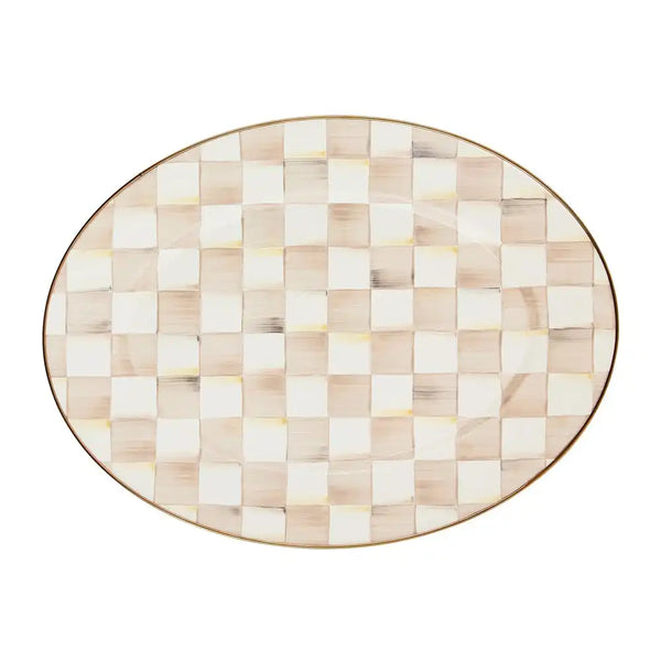 Sky Check Medium Oval Platter