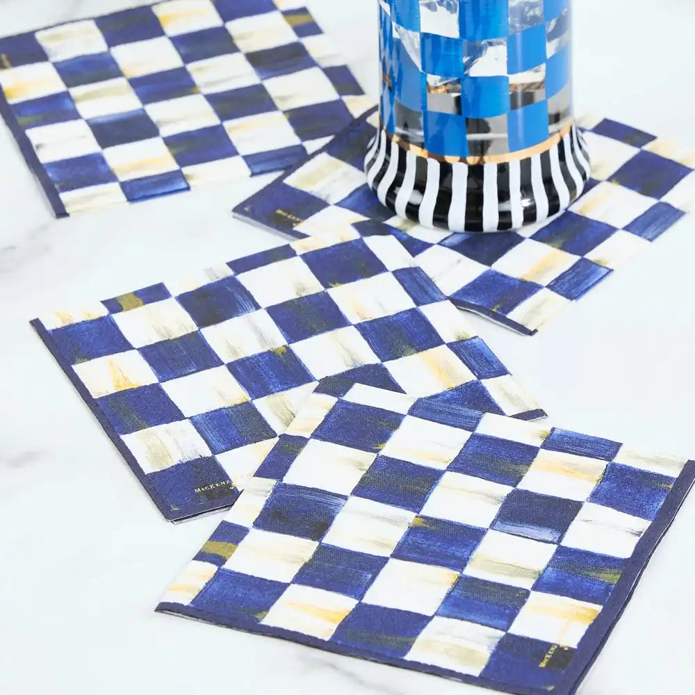 Royal Check Cocktail Paper Napkins Secondary image