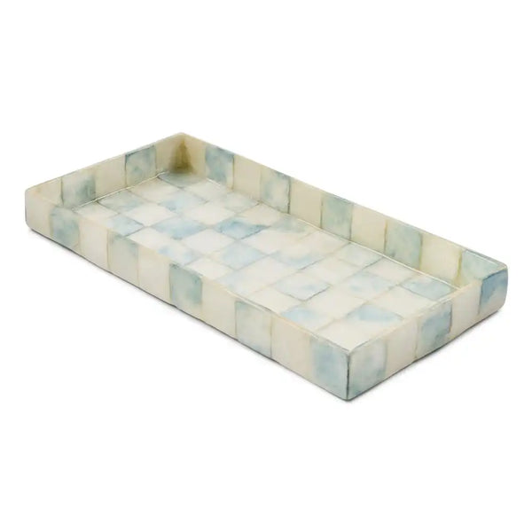 Sky Check Capiz Vanity Tray