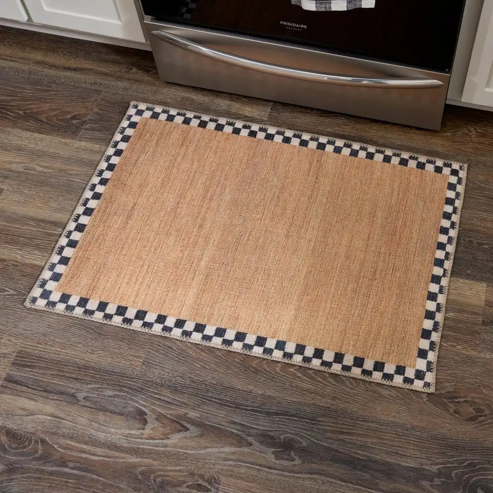 Naturals Check 2'6" x 8' Washable Runner