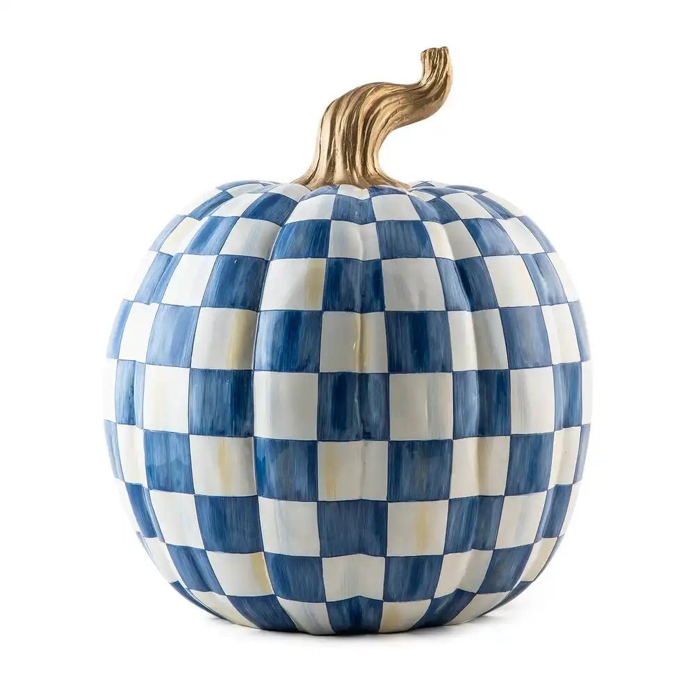 Mocha Check Mini Pumpkin