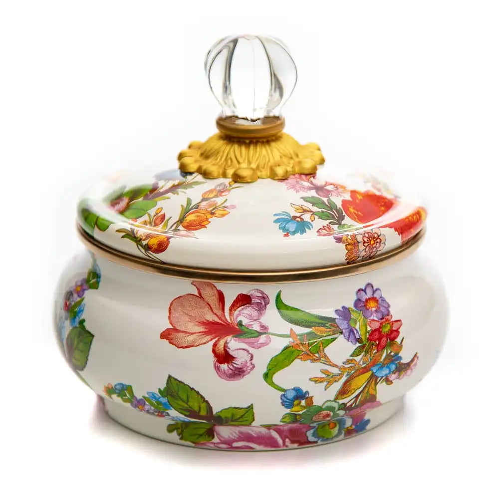 White Flower Market Squashed Pot Main image