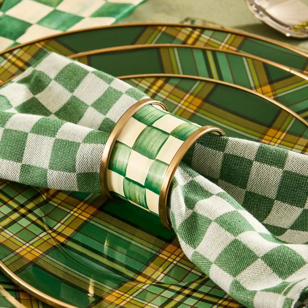 Emerald Check Napkin Rings, Set of 4 Secondary image