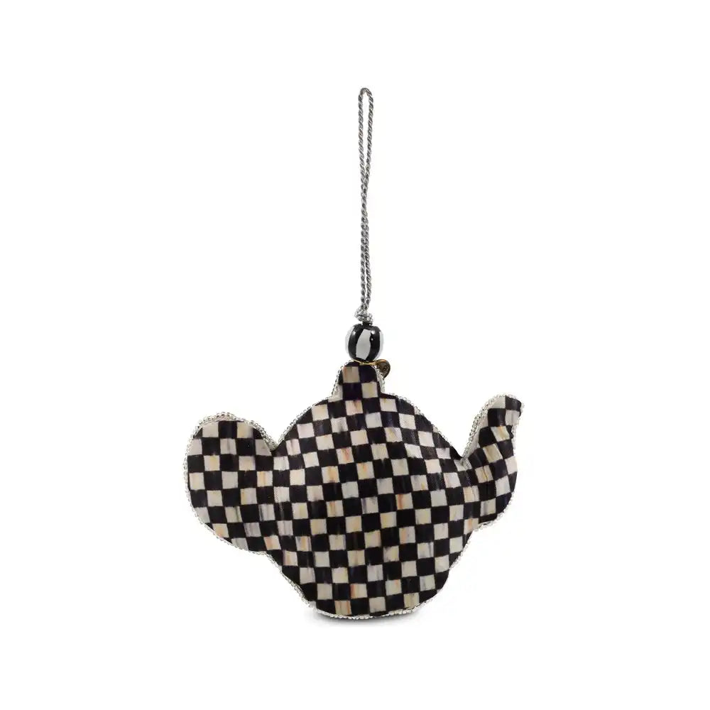 Rosy Check Teapot Beaded Ornament