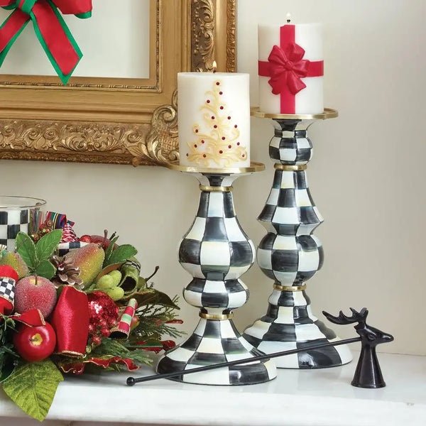 Rosy Check Medium Pillar Candlestick