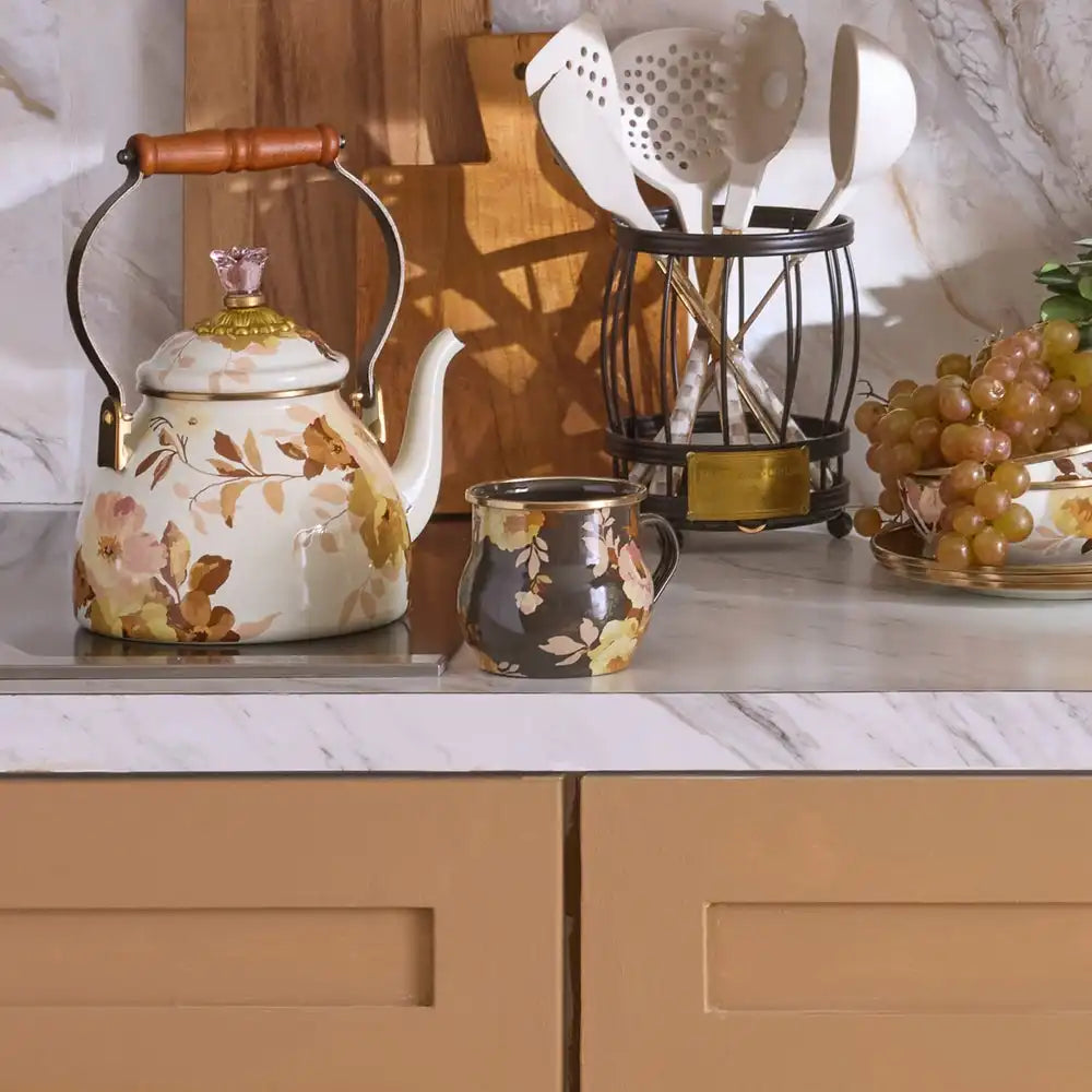 White Flower Market Mug