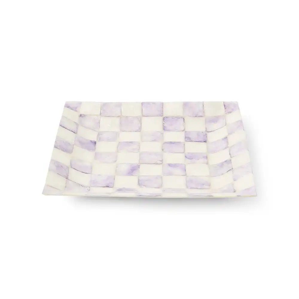 Sky Check Capiz Catchall Tray