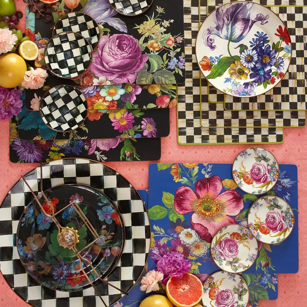 Rosy Check Appetizer Plates, Set of 4