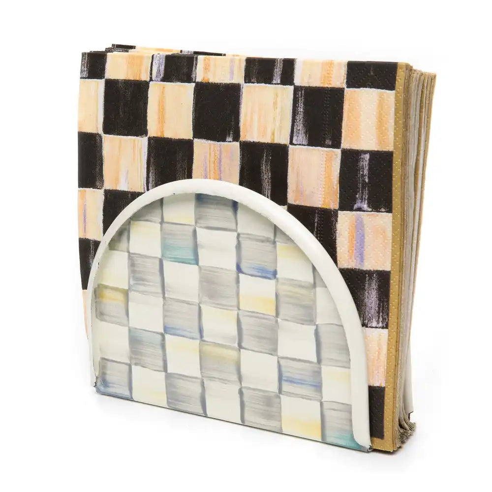 Mocha Check Napkin Holder