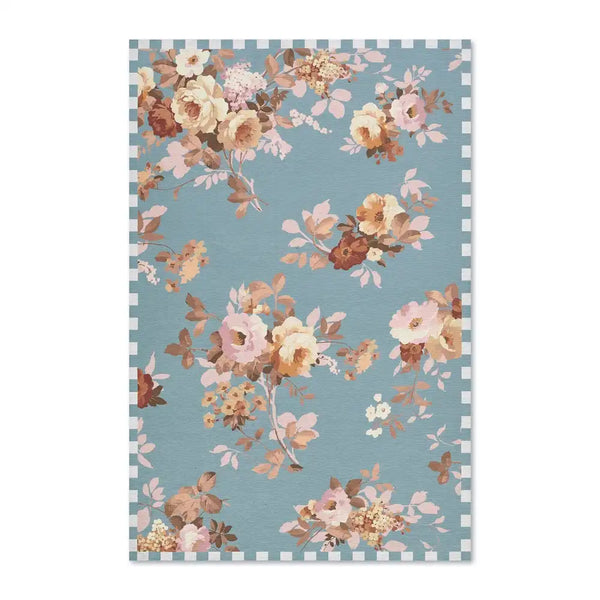 Slate Wild Rose 2' x 3' Washable Rug