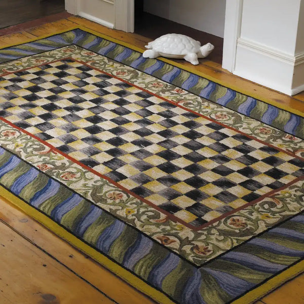 Courtly Check Purple & Green 5' Octagon Rug