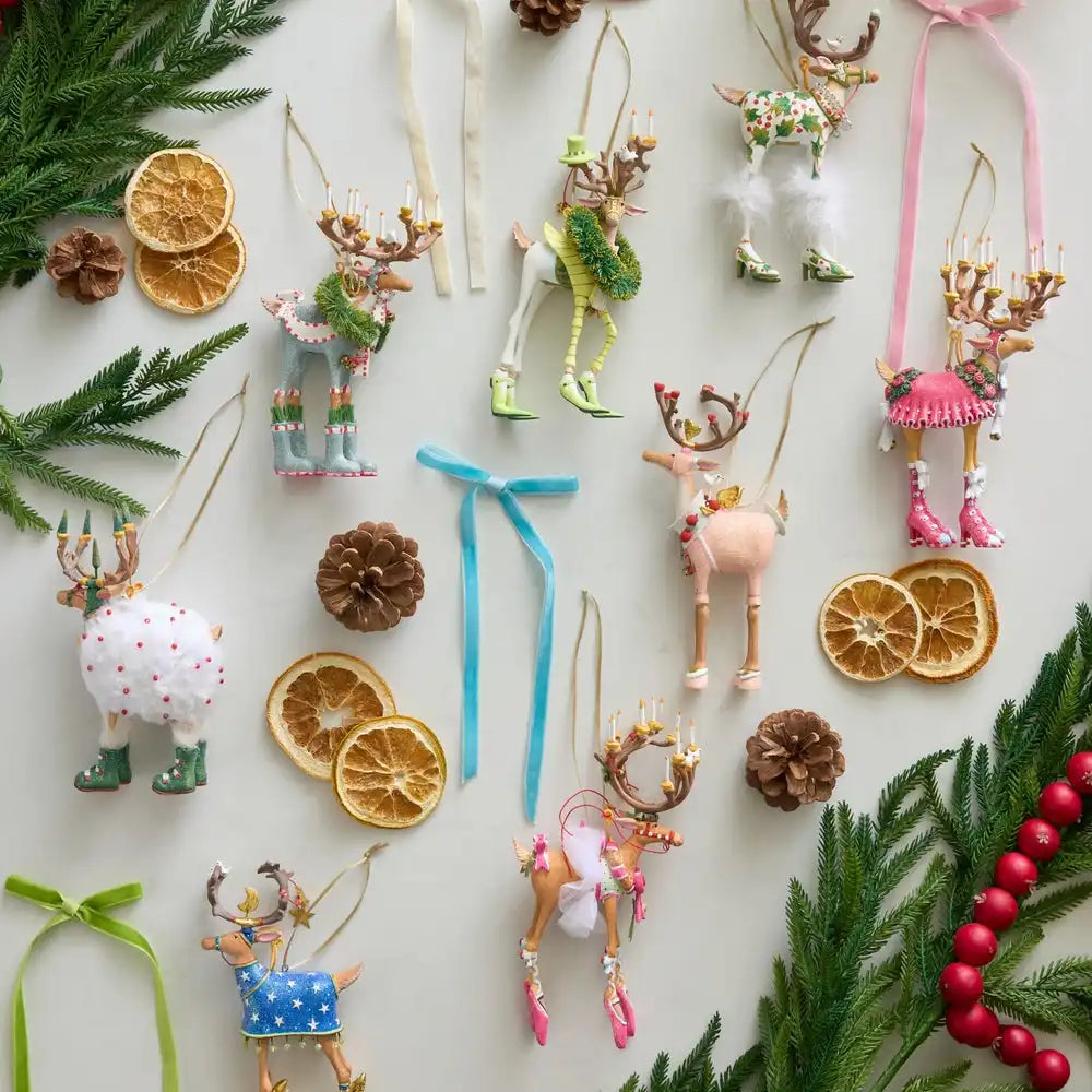 Patience Brewster Dash Away Reindeer Ornament Set-B