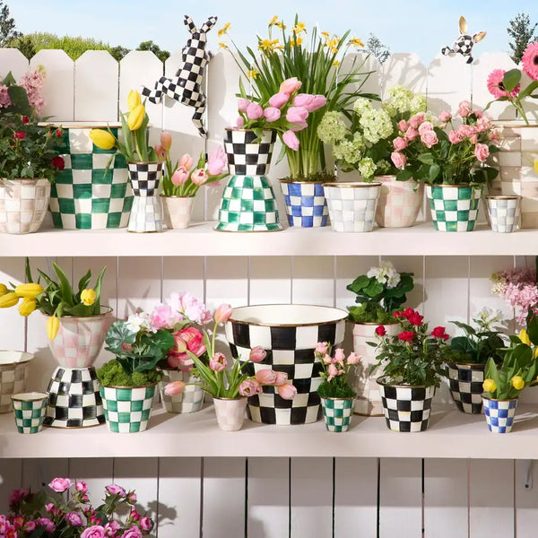 Emerald Check Small Garden Pot