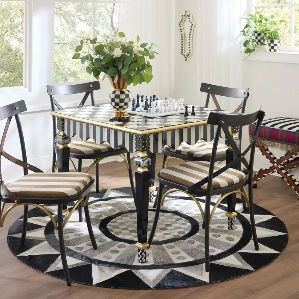 Courtly Check & Stripe Game Table