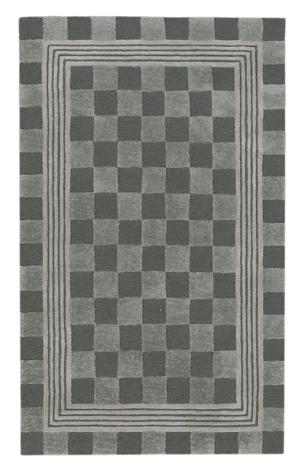Light Grey Tonal Check 3' x 5' Rug