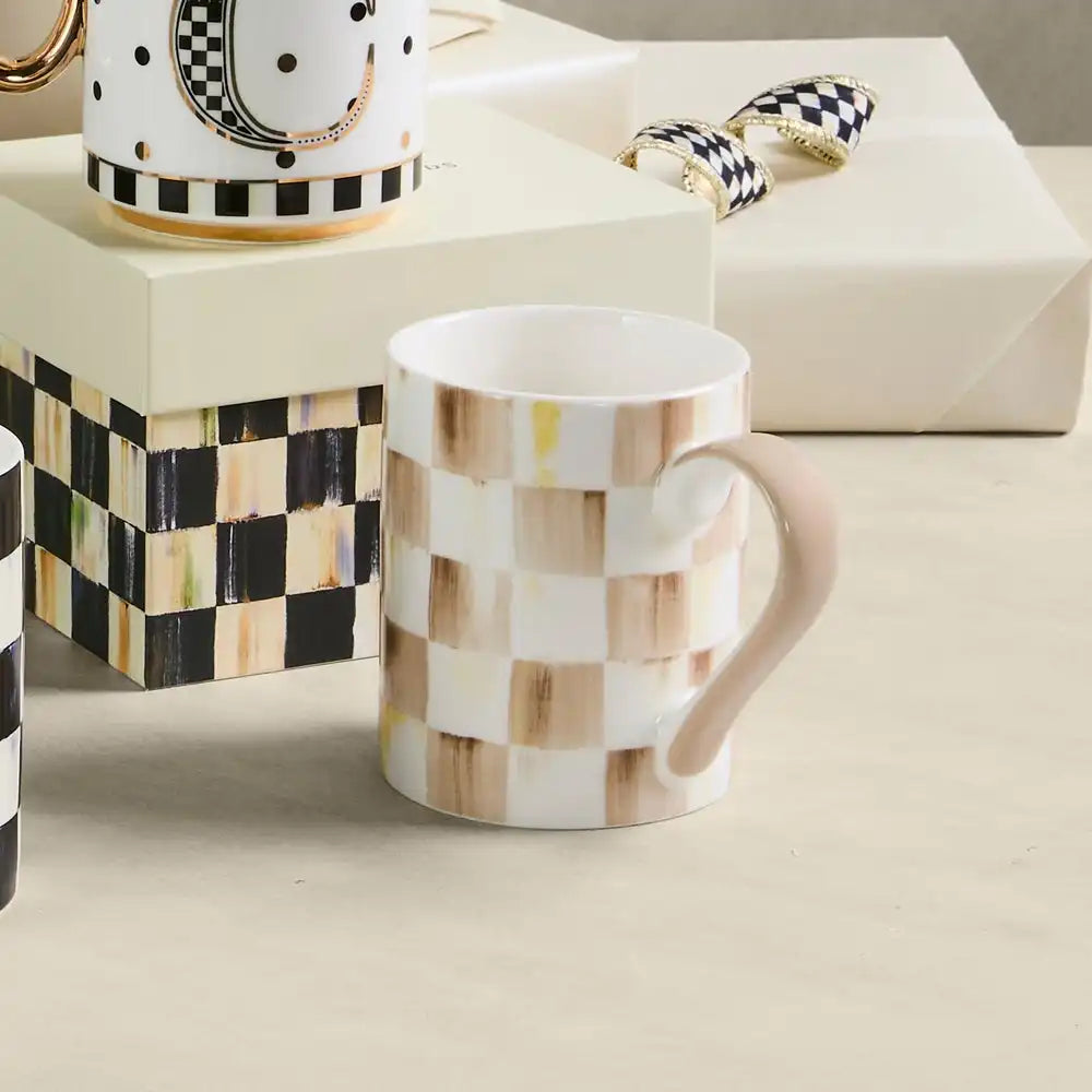 Sky Check Porcelain Mug