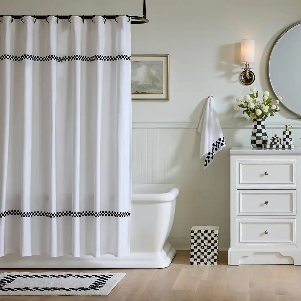 Signature Collection Black Check Shower Curtain Main image