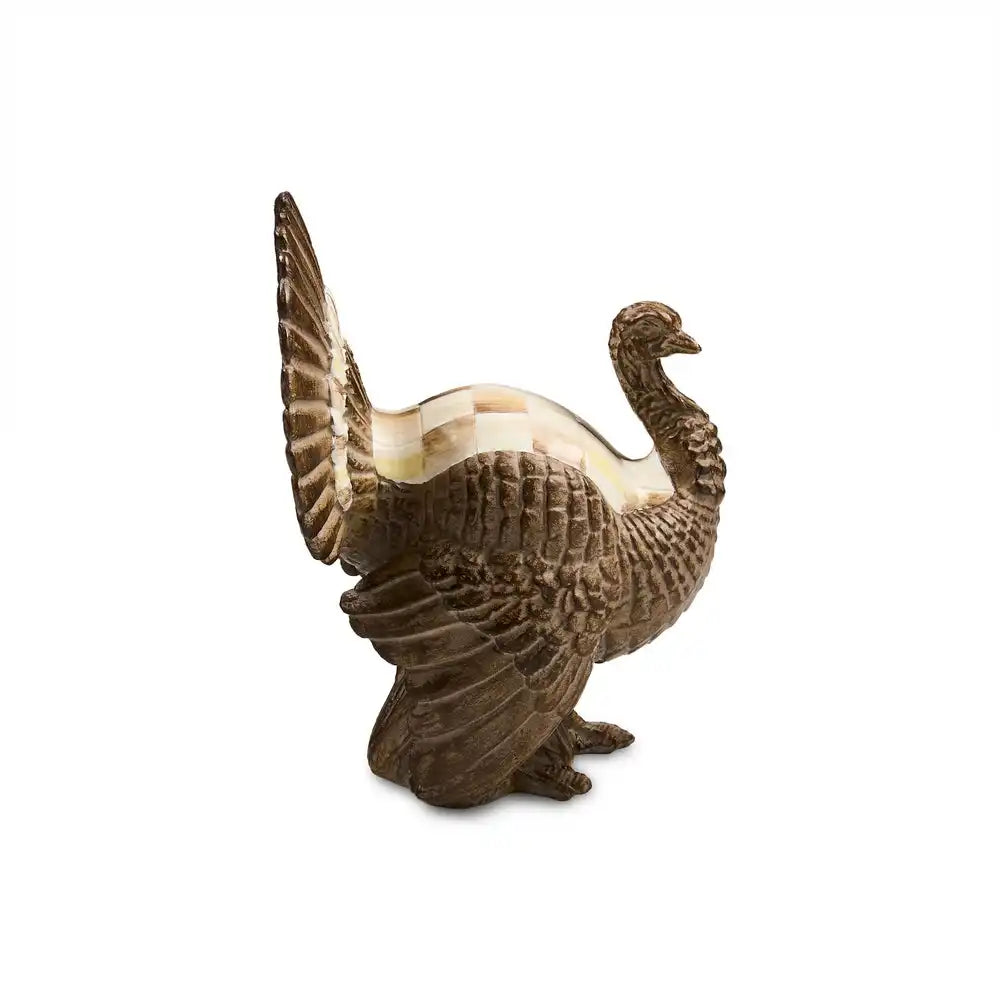 Mocha Check Mini Turkey Figurine