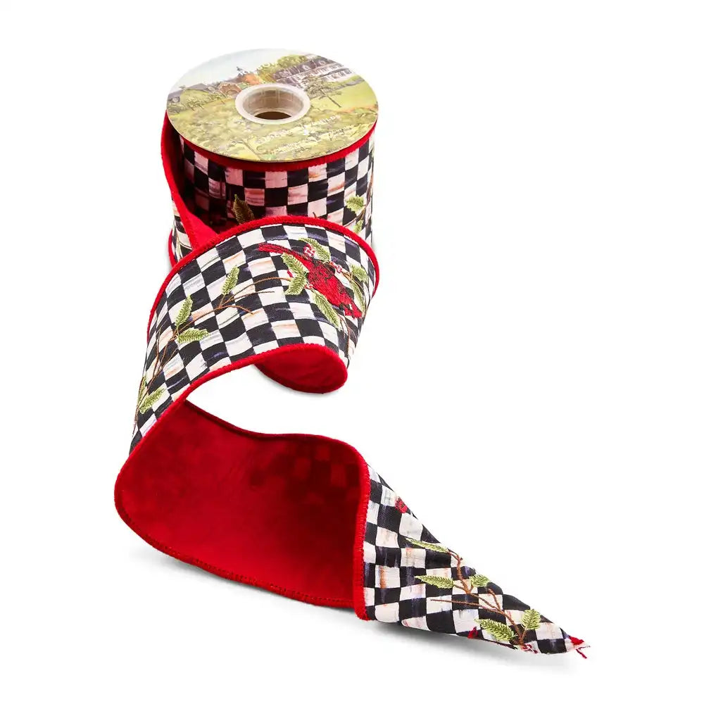 Courtly Check Cardinal 4" Ribbon Main image