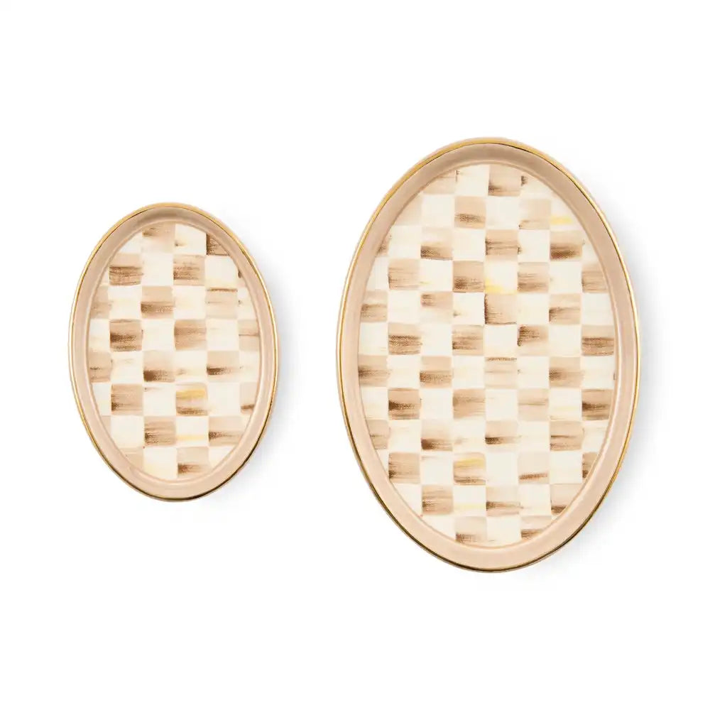 Courtly Check Oval Trinket Dishes, Set of 2
