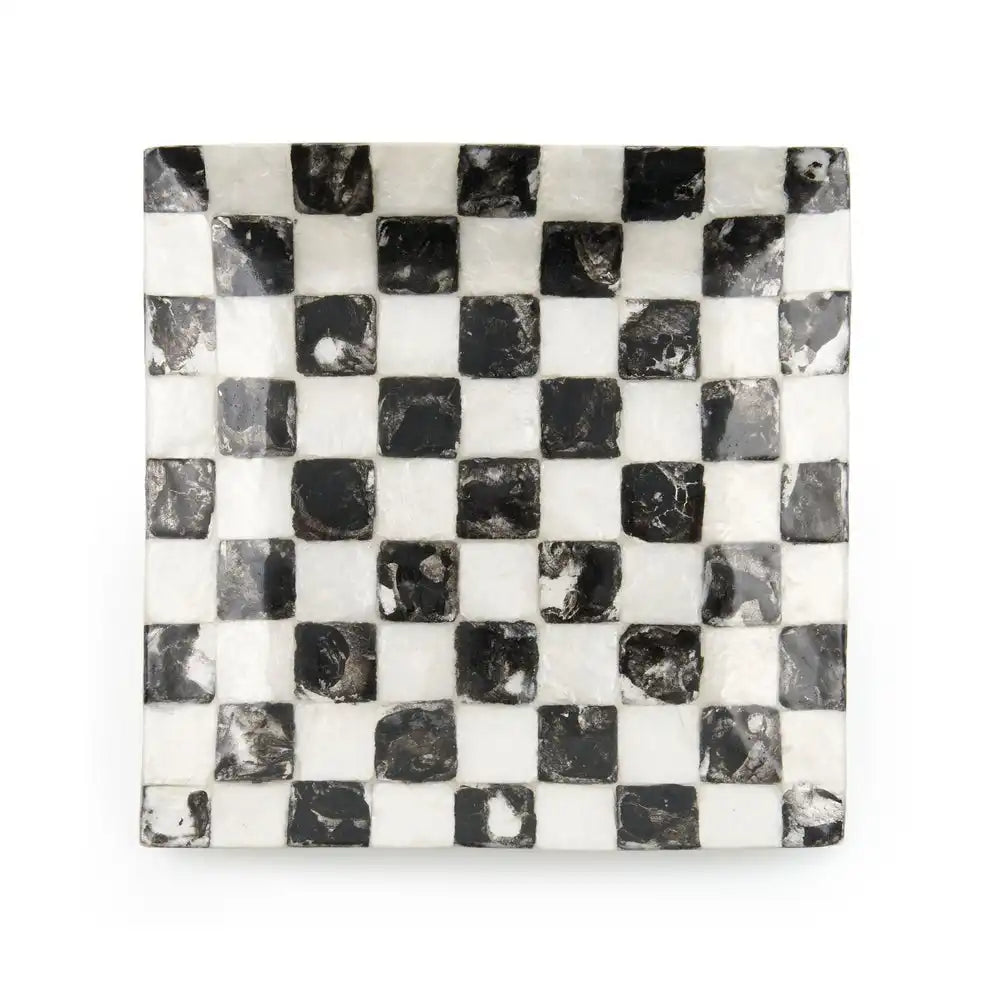 Sky Check Capiz Catchall Tray