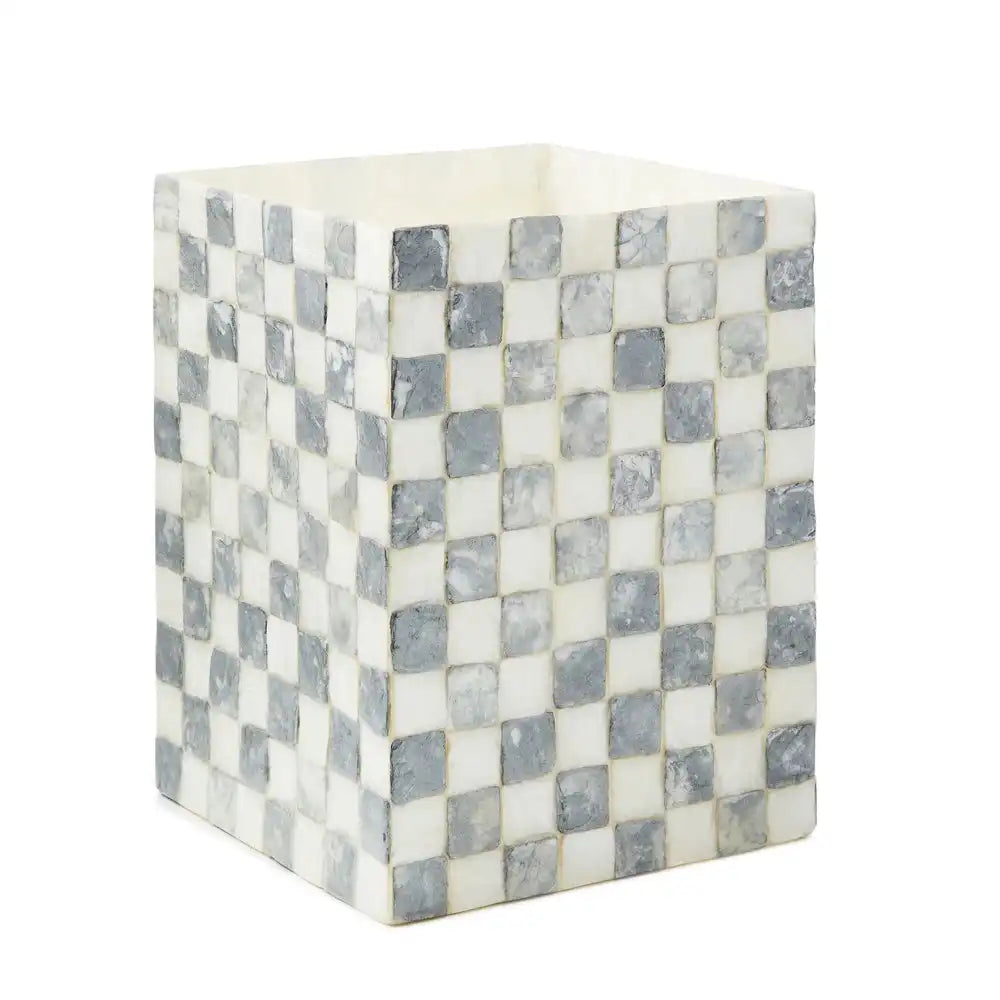 Sterling Check Capiz Vanity Tray