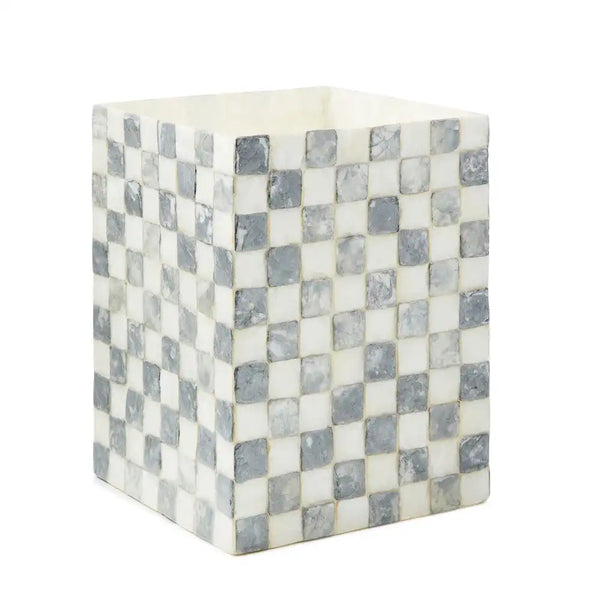 Sterling Check Capiz Vanity Tray