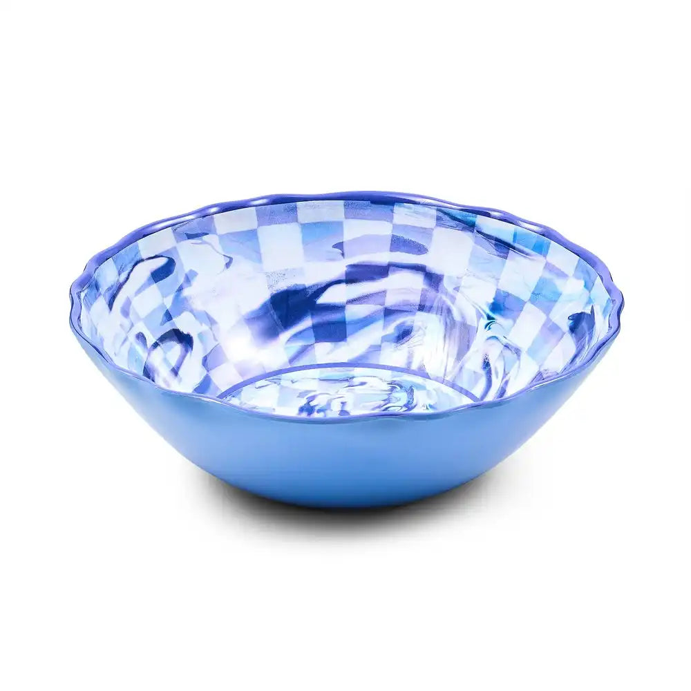 Pink Marble Check Melamine Serving Bowl