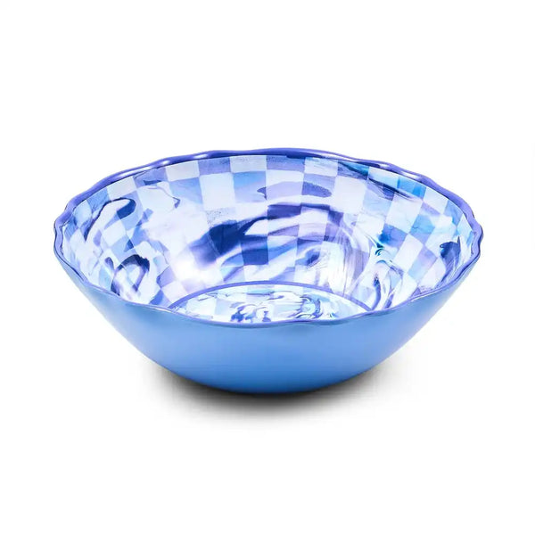 Pink Marble Check Melamine Serving Bowl