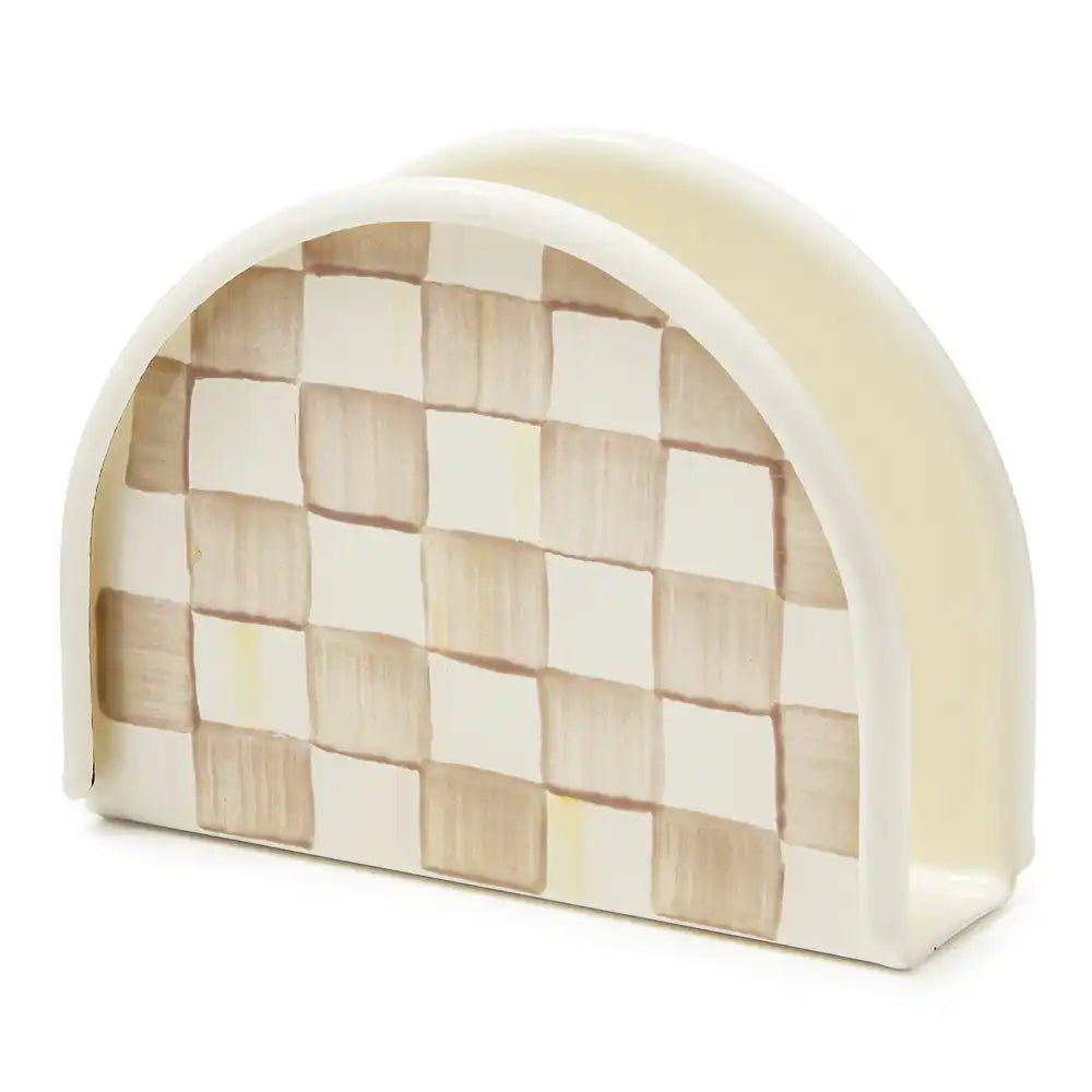 Mocha Check Napkin Holder Main image
