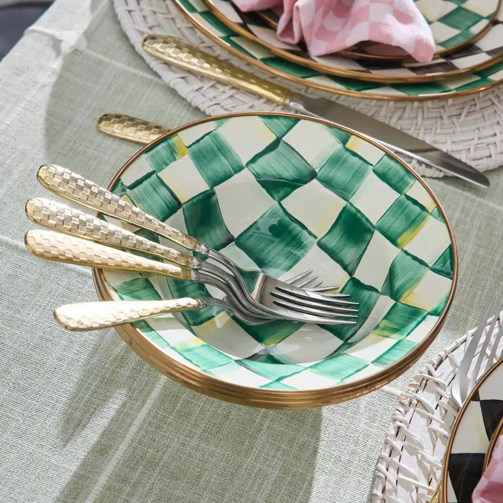 Gold Check Flatware 5-Piece Place Setting
