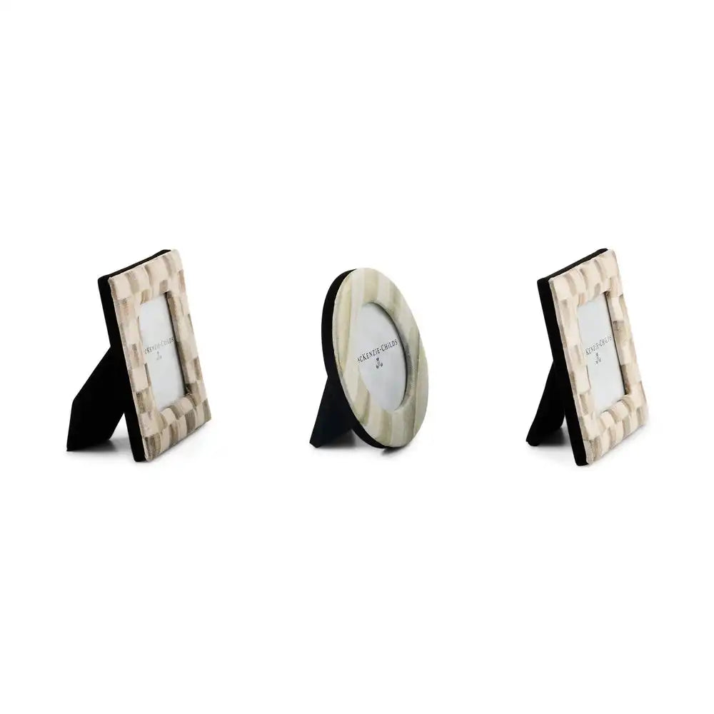 Mocha Fabric Frames, Set of 3