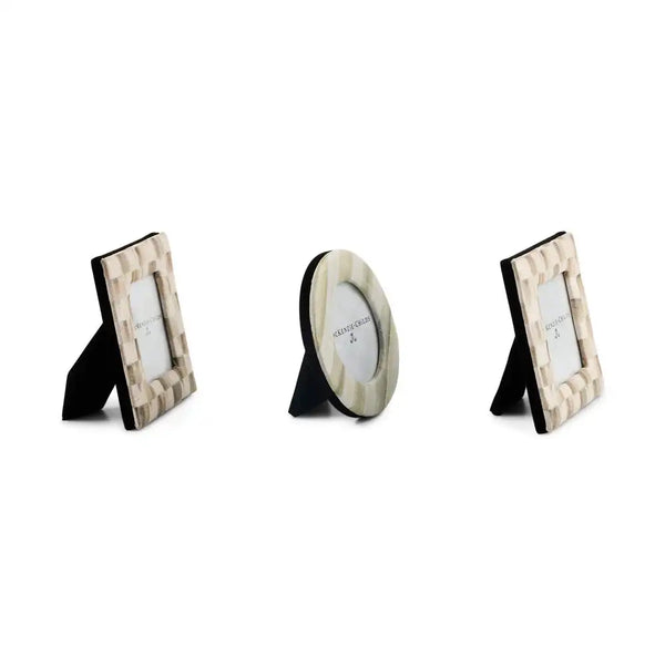 Mocha Fabric Frames, Set of 3