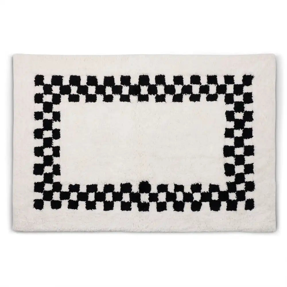 Black Check Hotel Bath Rug Main image