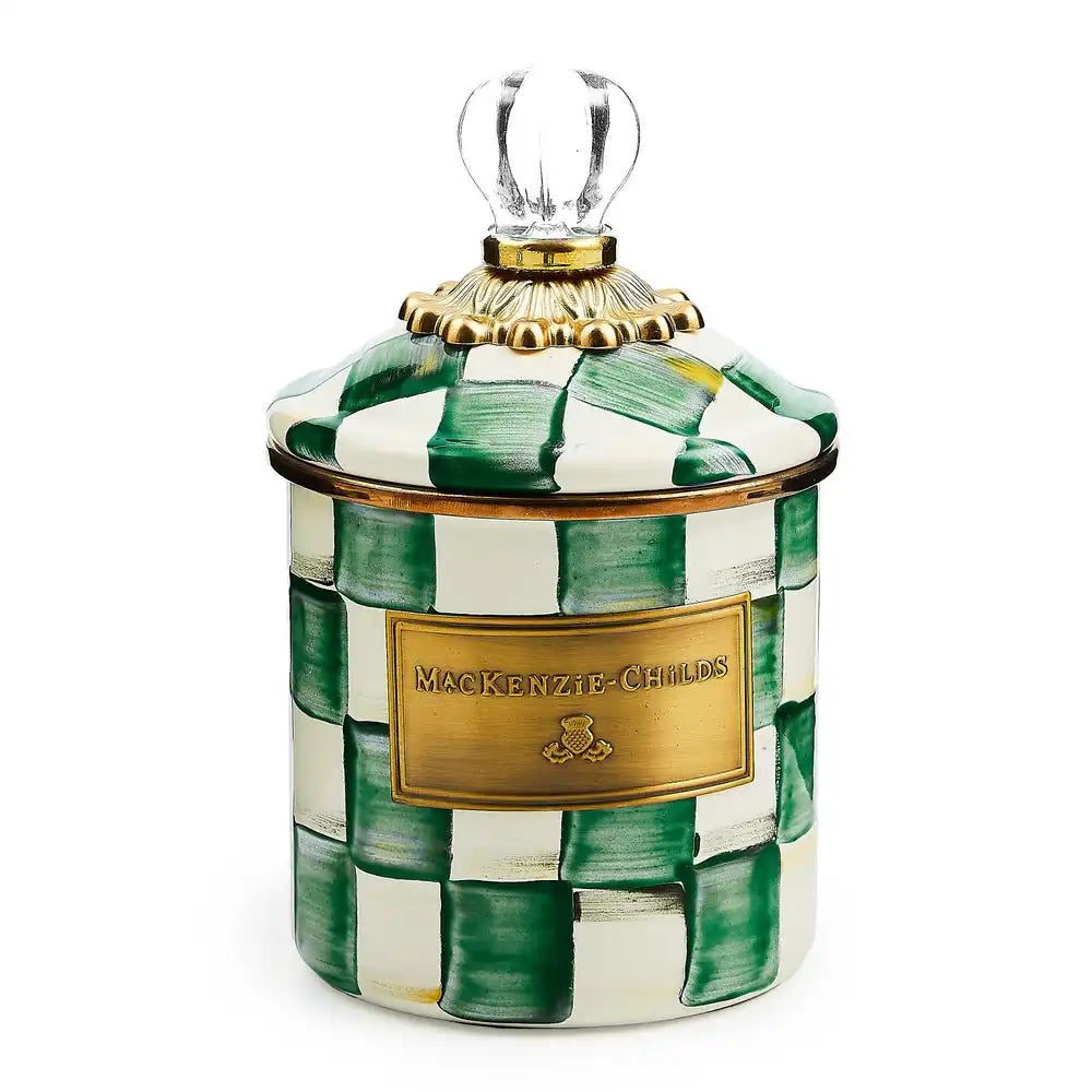 Emerald Check Small Canister