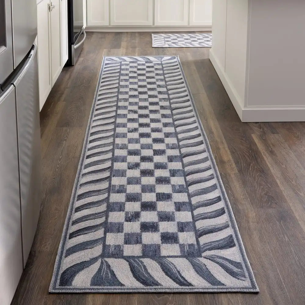 Sterling Check 5' x 7'6" Washable Rug