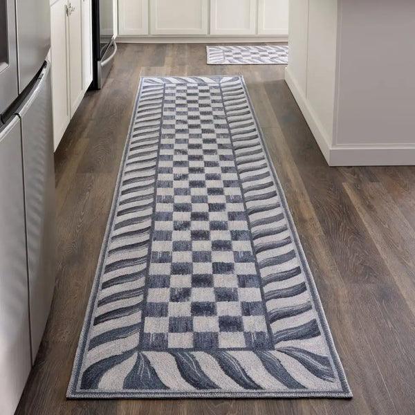 Sterling Check 5' x 7'6" Washable Rug